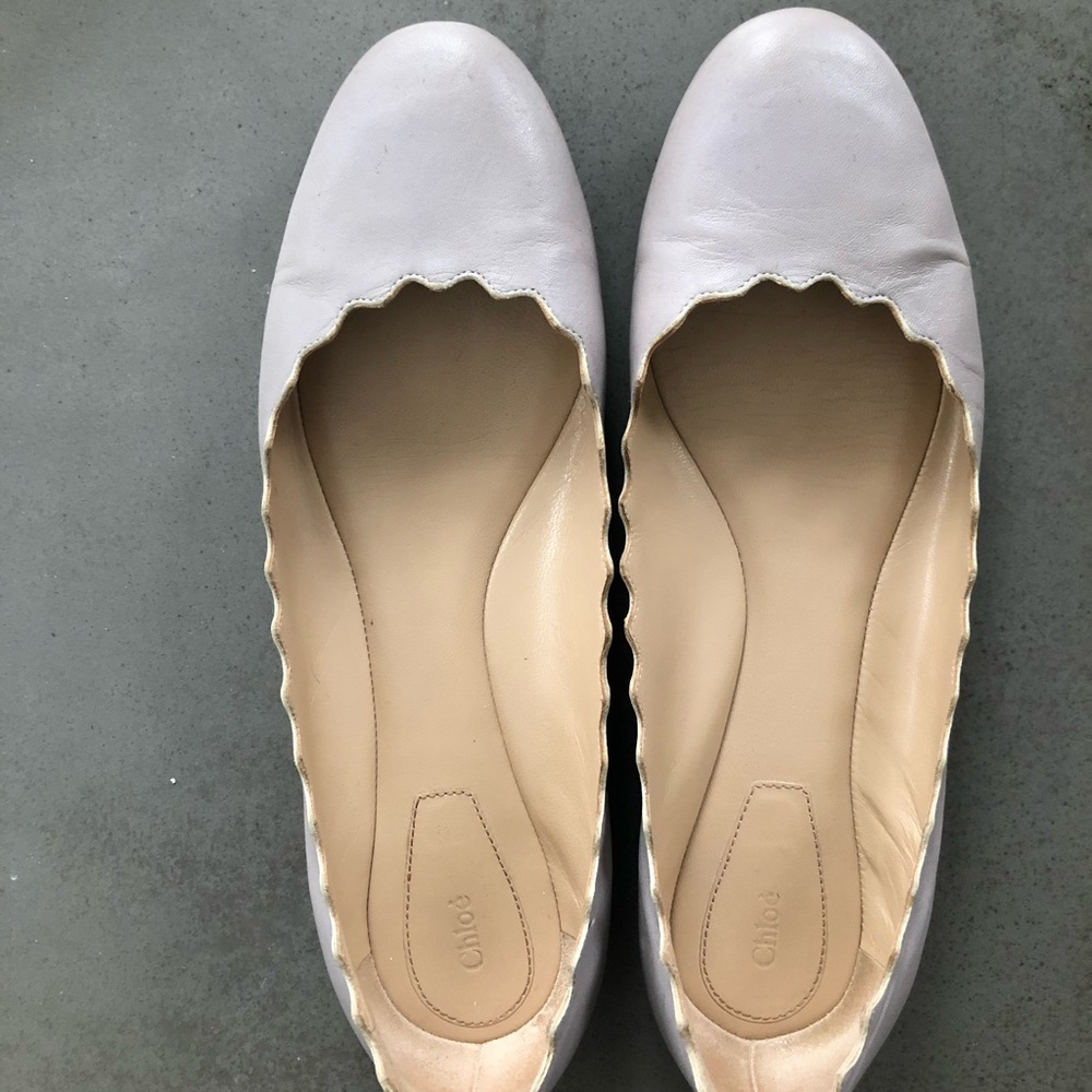 Chloe Lauren Scalloped Ballet Flats